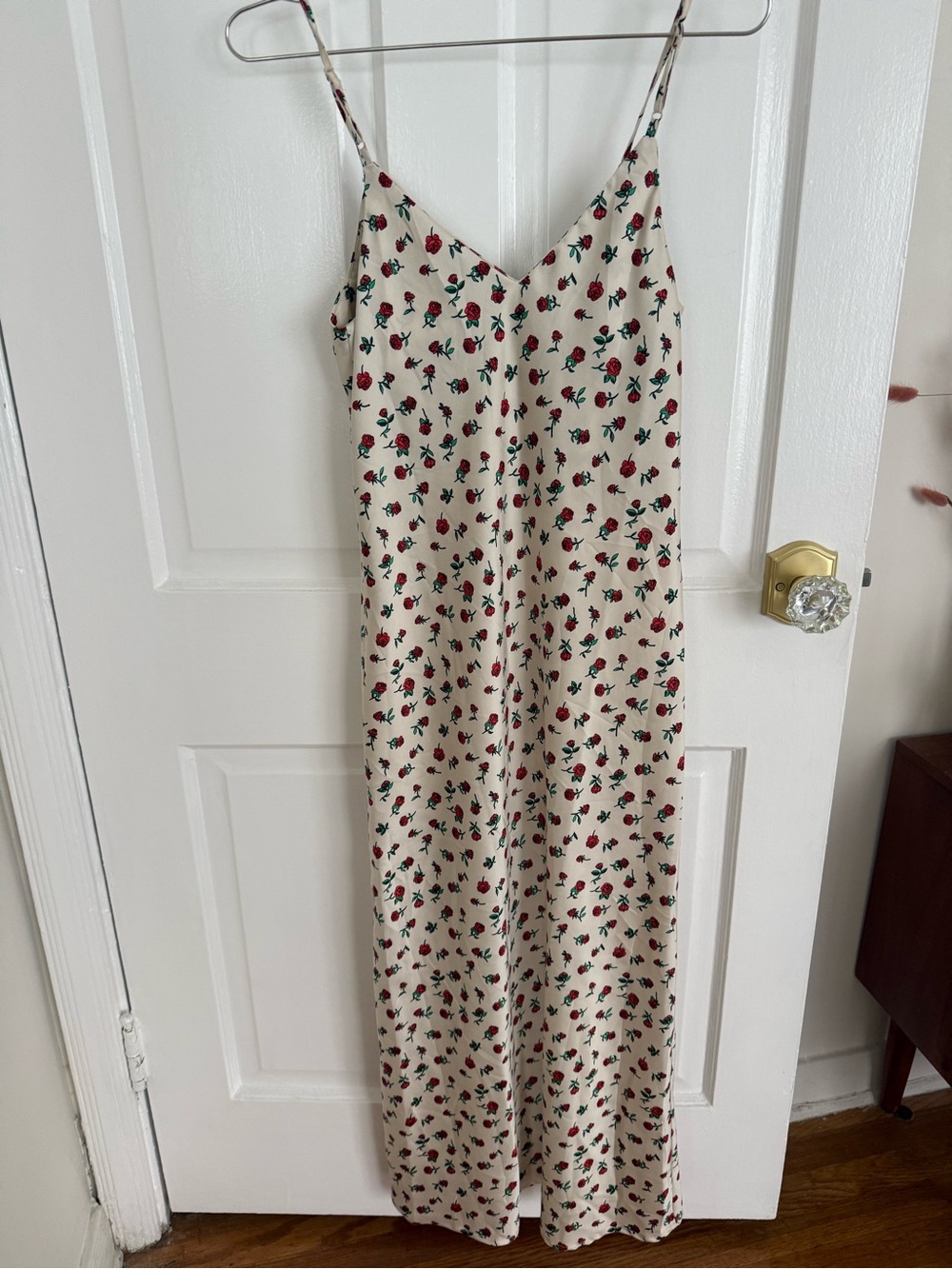 a new day Cream Maxi Slip Dress with Red Rose Print - Picture 2 of 4